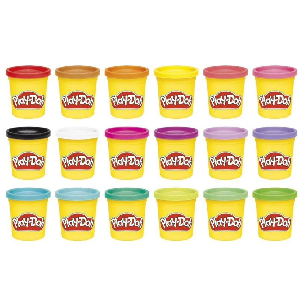 Pack of 18 play-doh hasbro jars (plasticine g05225l0)