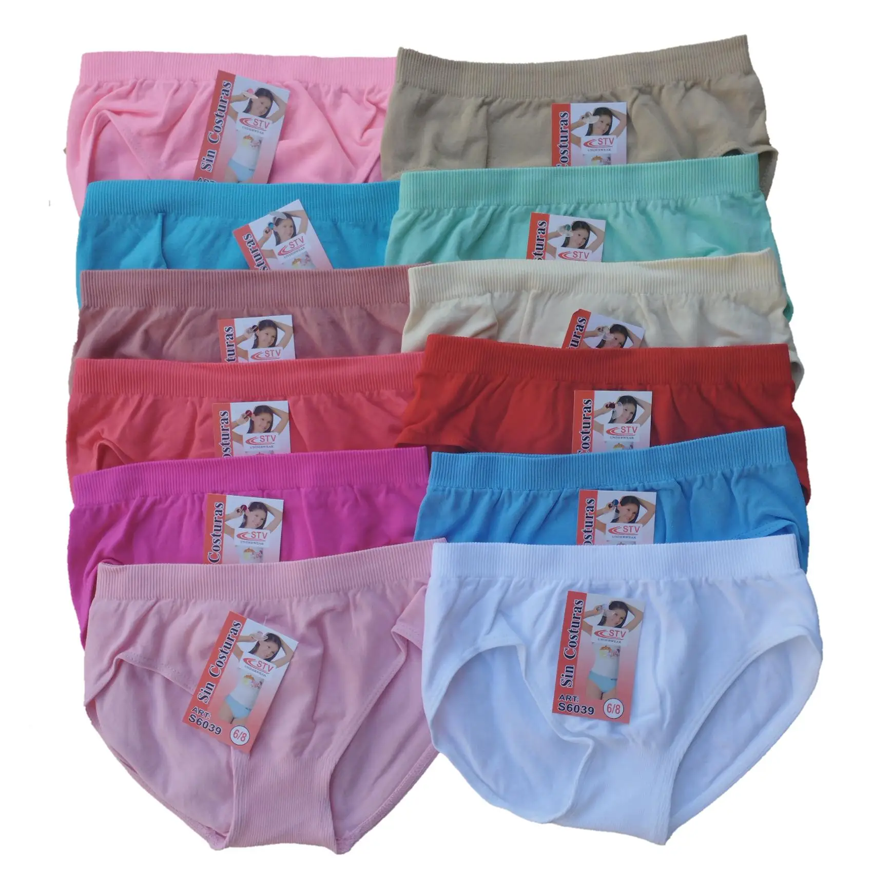 STV International - Bragas de Lycra de Niña STV | Pack 12 Unidades | Surtido de colores
