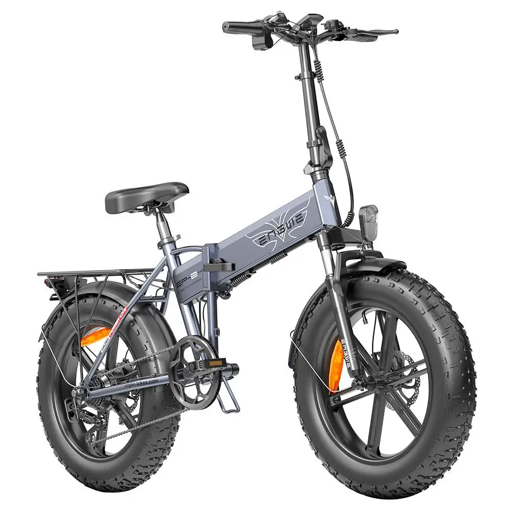 ENGWE EP-2 Pro 20 inch foldable electric bike with 13Ah battery fat tires, 42 km/h top speed, 120 km range, mountain bike, beach, snow, dual Disc brake-Gray