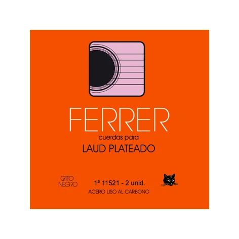 Juego de cuerdas para Laúd Ferrer by Gato Negro Acero plateado 6 cuerdas dobles. Fabricadas artesanalmente en España desde 1868.