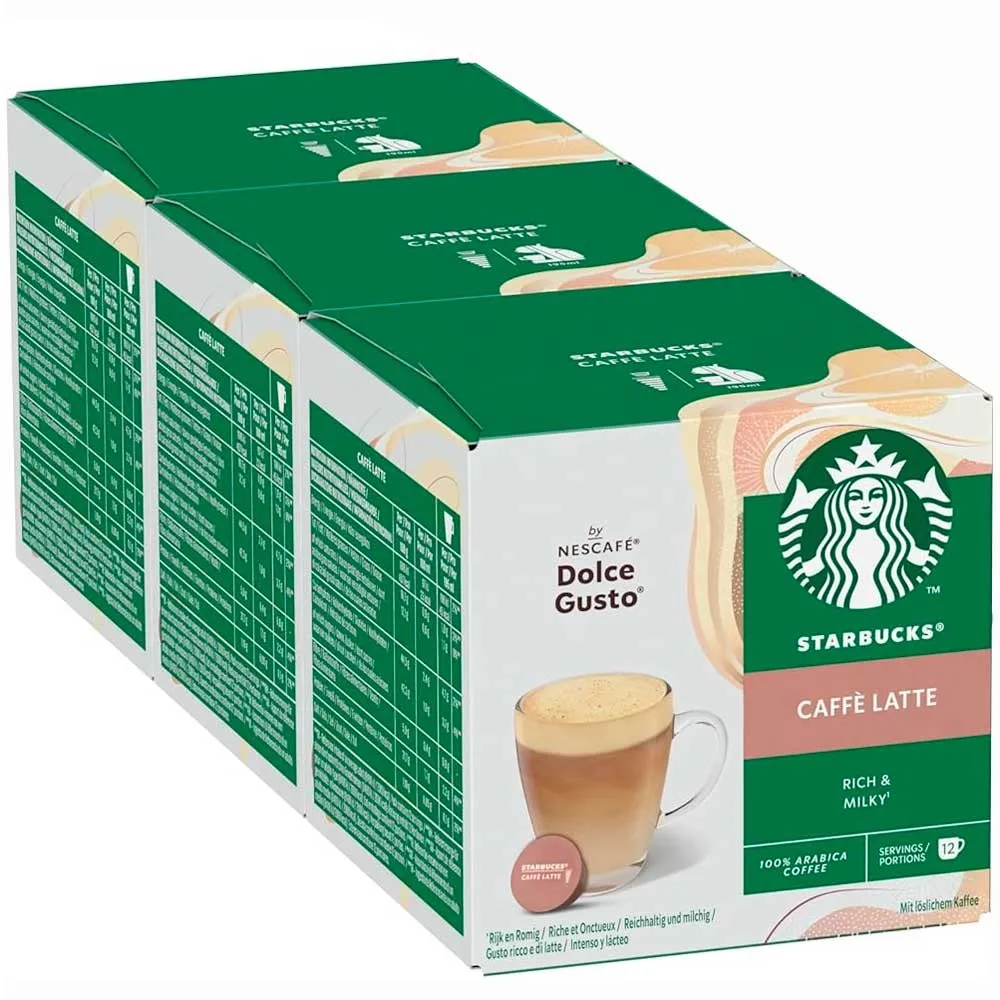 Nestlé Cápsulas Caffè Latte Starbucks Dolce Gusto 12 Servicios