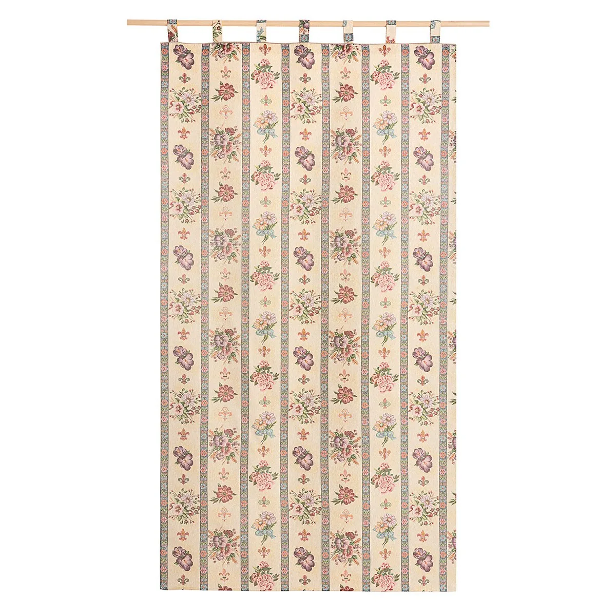 Cortina alpujarreña con trabillas FLORES Nº44 de 140x260 cm, Cortina de puerta exterior, de Lanovenanube