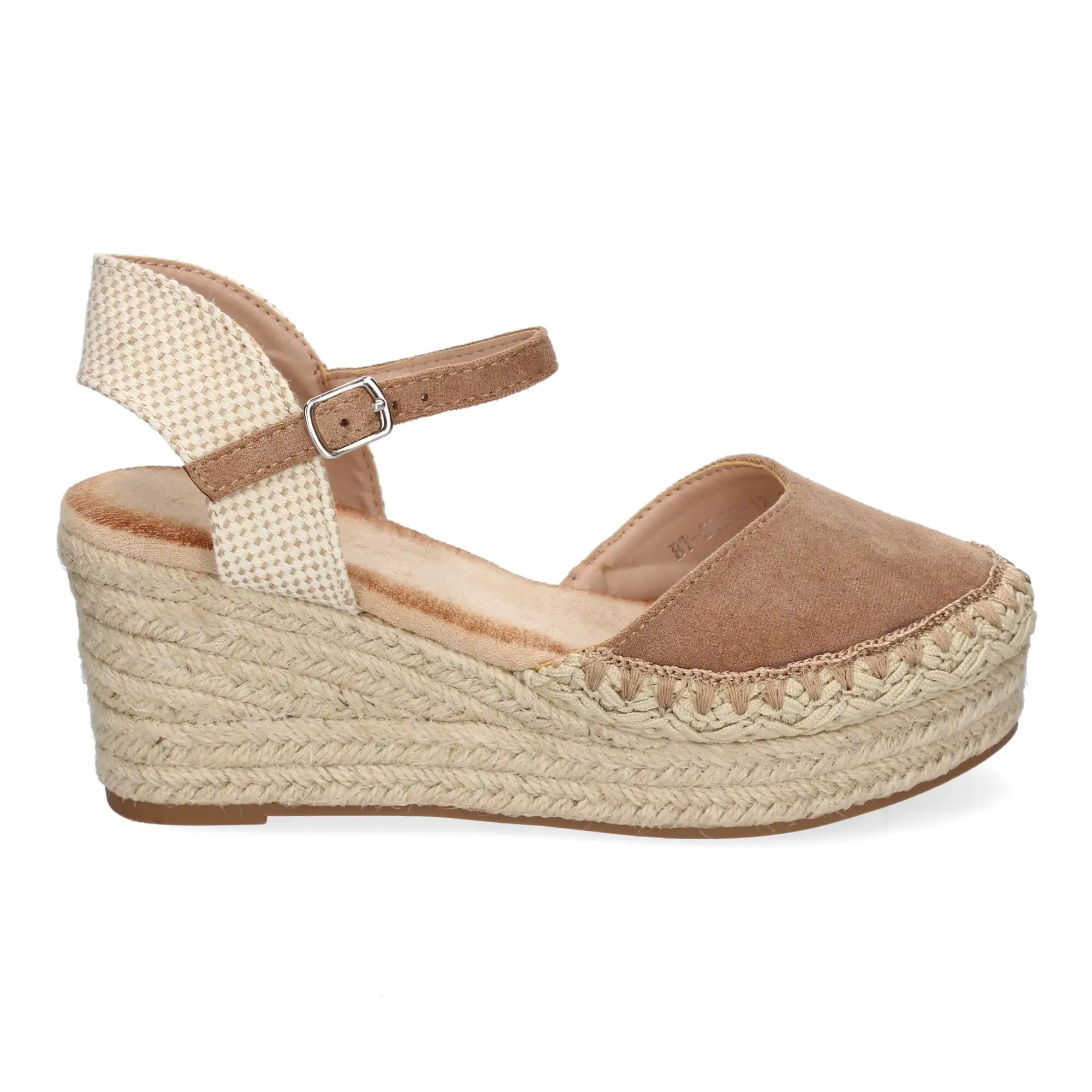 Wedge sandals in jute Kaki
