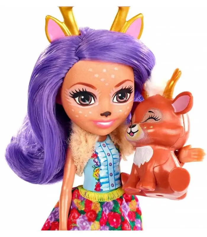 Mattel Enchantimals doll Danessa Dean and Sprint with floral and fur details