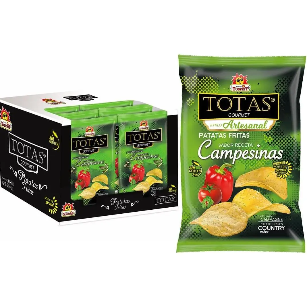 Tosfrit Aperitivos: Caja de Patatas Fritas Campesinas 9bolsas con 130gr cada una