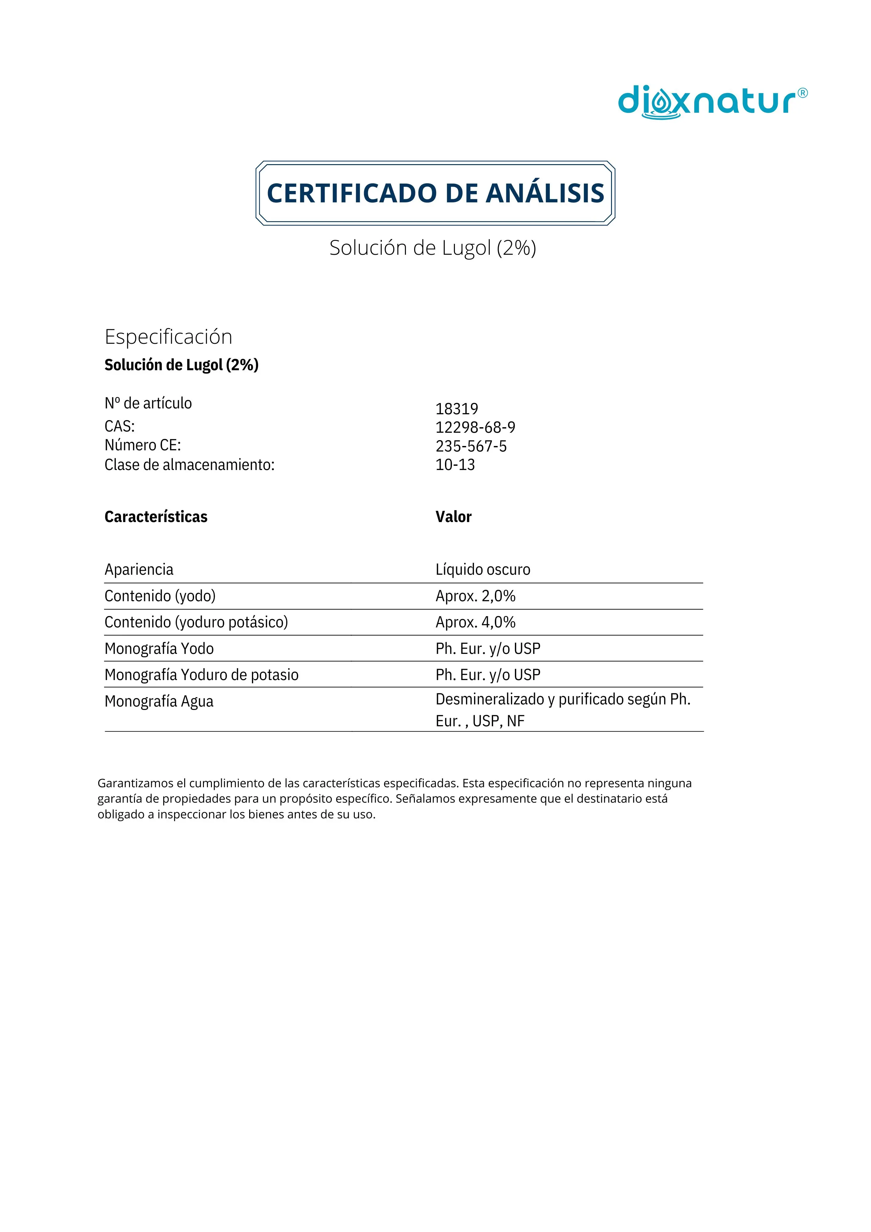 Dioxnatur ®   Lugol solution 2% pharmaceutical quality 30ml |   Potassium iodide and iodide with precise measuring pipette