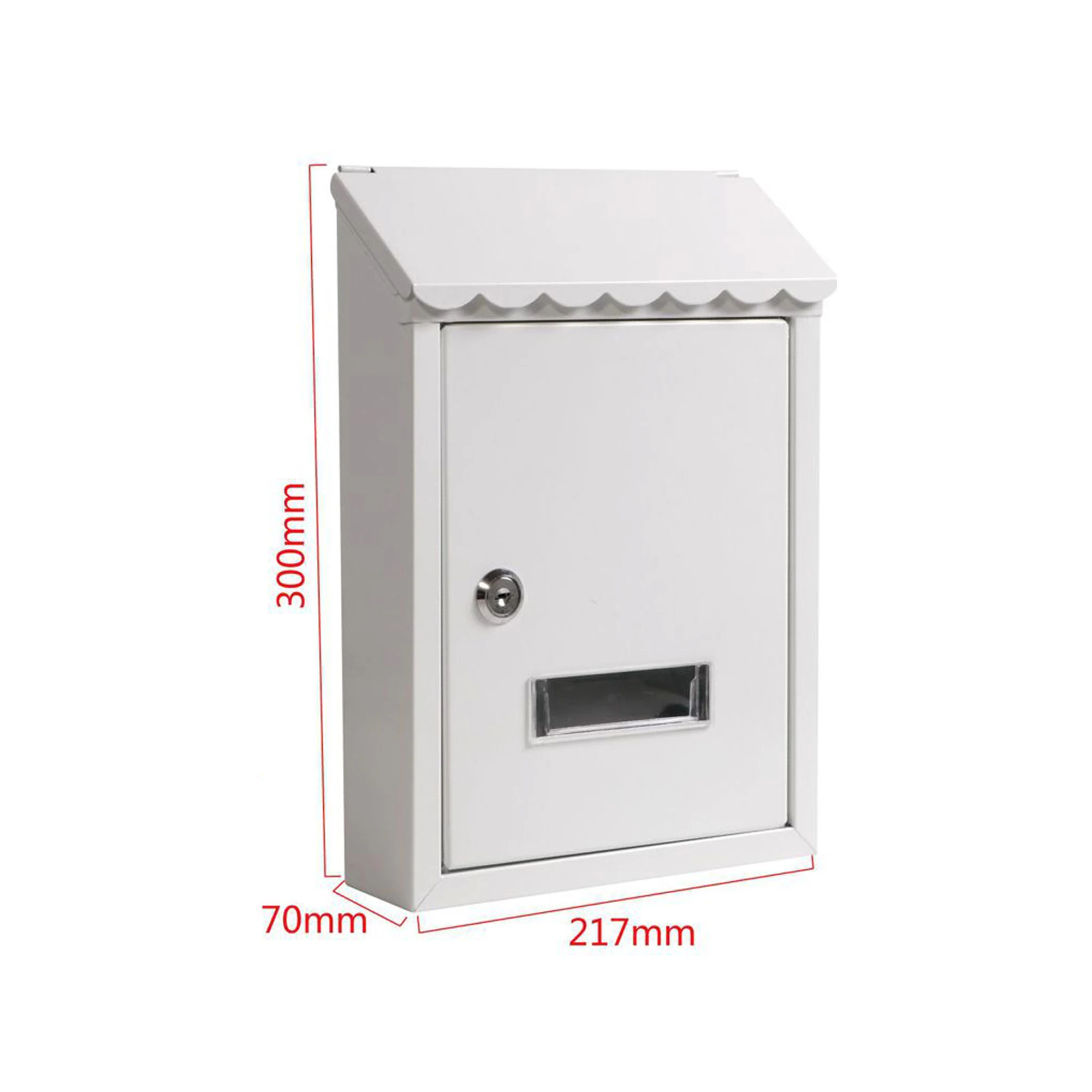 Ud - metal wall mailbox with lock and keys – waterproof, large capacity, easy installation |   3 colors (30x21.7x7 cm)