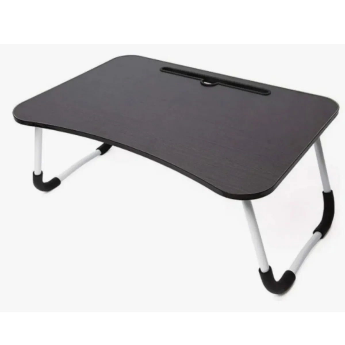 ZYLX SHOPPING – Mesa Auxiliar para Portátil con Patas Abatibles 50×30×22 cm | Uso en Cama y Sofá | Negro o Madera
