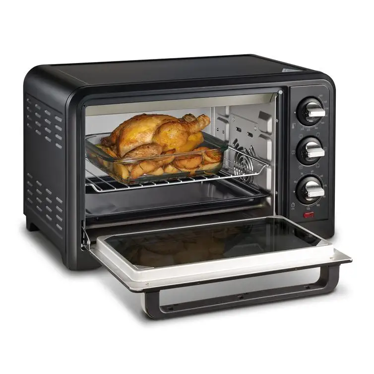 Moulinex Optimo OX4448- Horno de Conveccción de 19 L, 6 Modos de Cocción , Termostato hasta 240 y Temporizador hasta 120 Minutos, Bandeja de Horneado y Rejillas Reversibles, Diseño Compacto