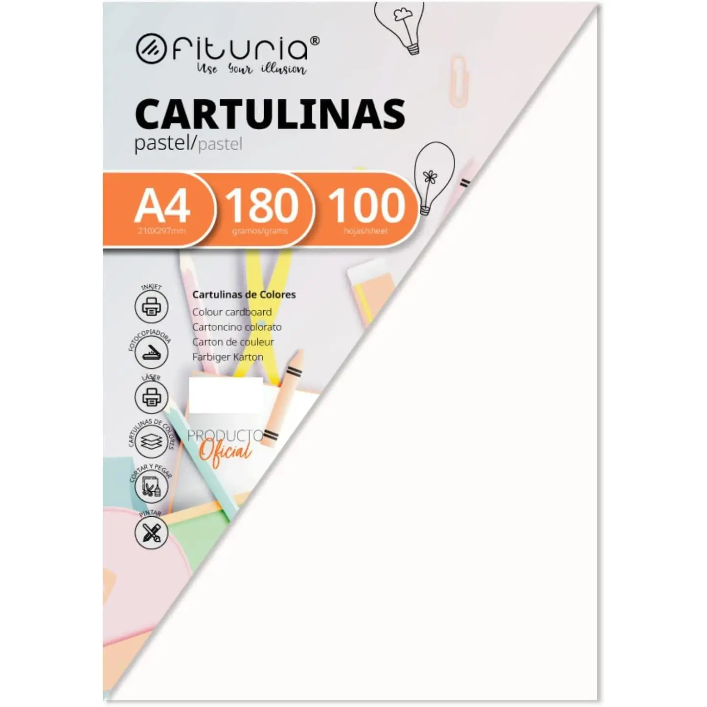 Ofituria A4 Cardstock 180g for Crafts, Creative Designs and Art Projects
