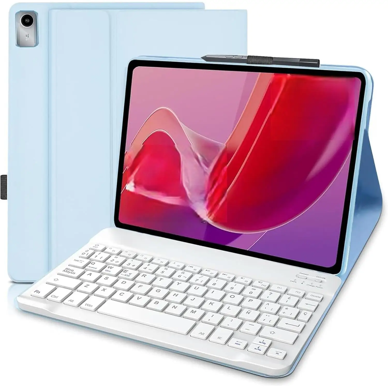FGNS  Funda con Teclado Español Ñ compatible para  Redmi Pad 2 (2025) & SE (2023) 11", No se puese utilizar para red-mi PAD 2 PRO 12.1",  Desmontable Bluetooth Teclado