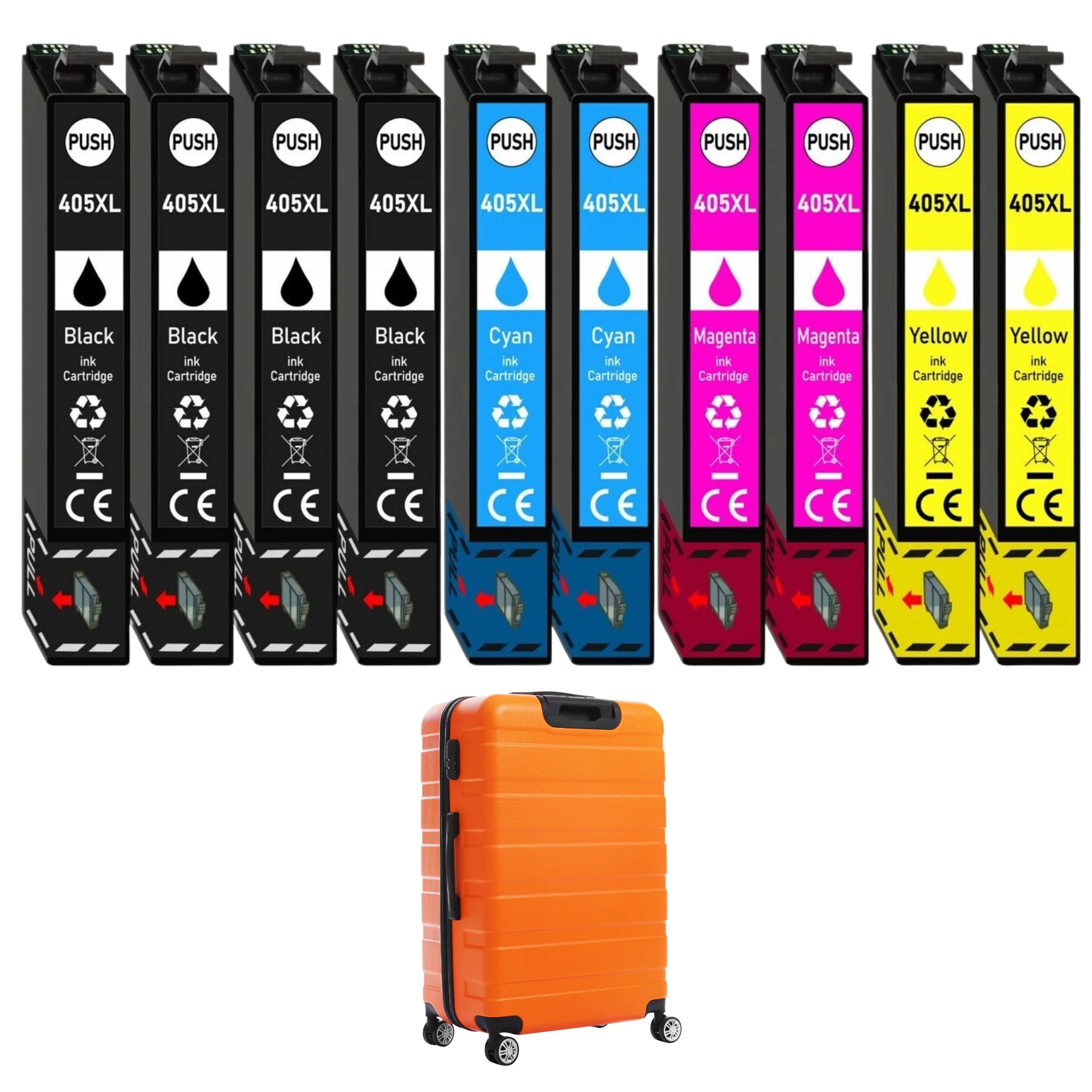 10 Cartuchos compatibles Epson 405XL  WF-3820DWF WF-3825DWF WF-4820DWF WF-4825DWF WF-4830DTWF WF-7830DTWF WF-7835DTWF WF-7840DTWF Epson Workforce Pro WF-7830DTWF WF-4820DWF WF-3820 WF-7840DTWF