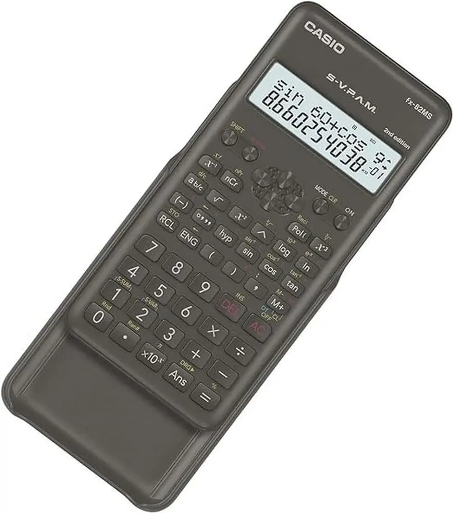 Casio FX-82MS-2, scientific calculator, 240 functions, Ideal for students of the Esso EvAU University, 8 constant memories, SCI/FIX/ENG function, calculation of percentages, functions of trigonometry, Color: dark gray