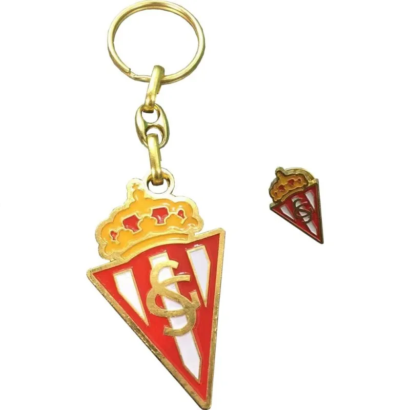 Llavero y pin del Real Sporting de Gijón producto oficial LSG35521