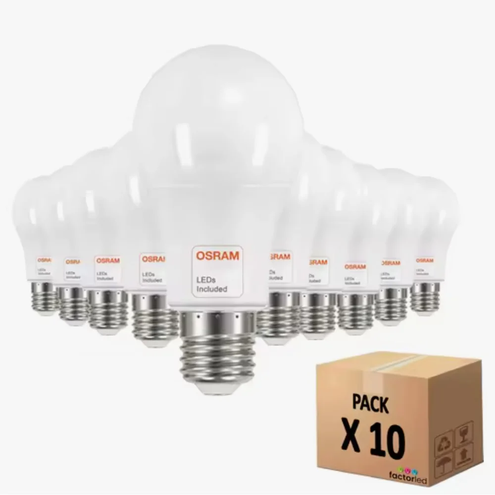 FACTORLED LED bulbs 15W OSRAM E27 A60 PACK 10 PCs 1800 LM high brightness white light 3000K - 4000K- 6000K