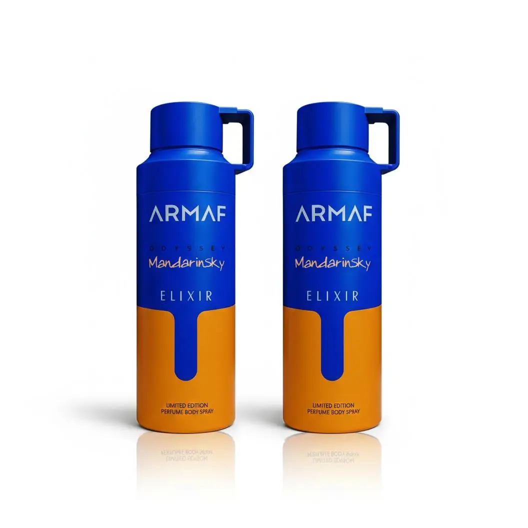 ARMAF Odyssey Mandarin sky Elixir, Perfume Corporal Edición Limitada, Fragancia Oriental Amaderada Unisex, Aroma de Mandarina y Caramelo, Pack de 2 Unidades