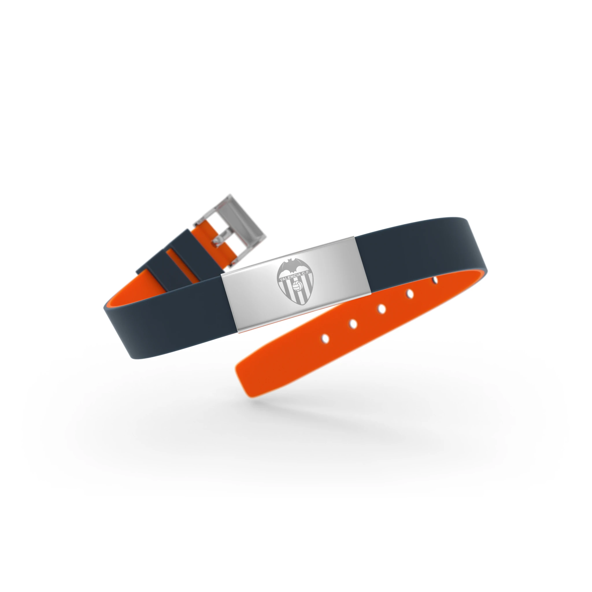 Valencia CF Pulsera Oficial de Silicona y Acero Inoxidable – Ajustable para Hombre, Mujer y Niño – Regalo ideal para Fans del Valencia