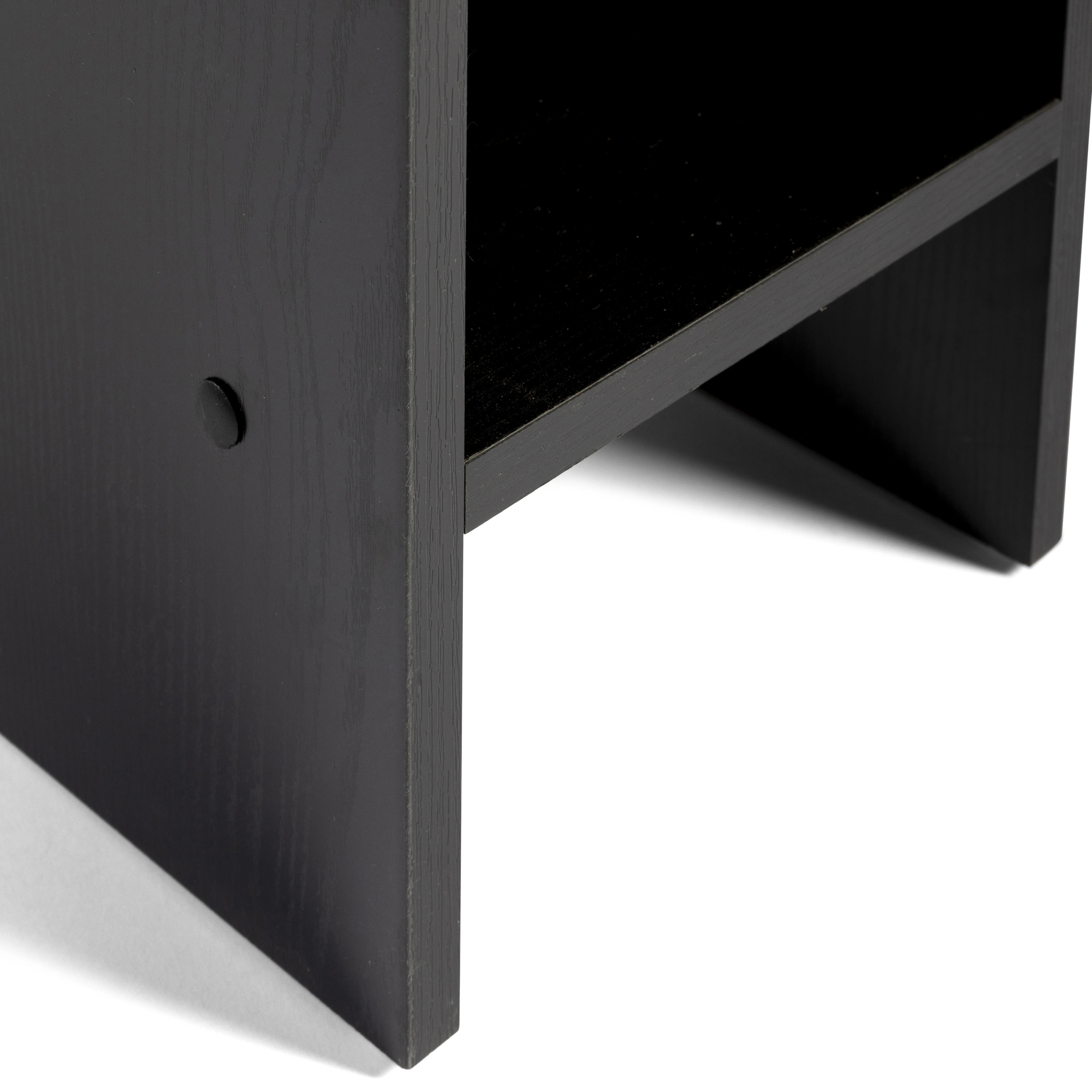 Dupi nightstand with shelf aitana | Compact and versatile design | Open bottom shelf | Strong and durable wood | Easy assembly | 24x24x60cm | Black #4