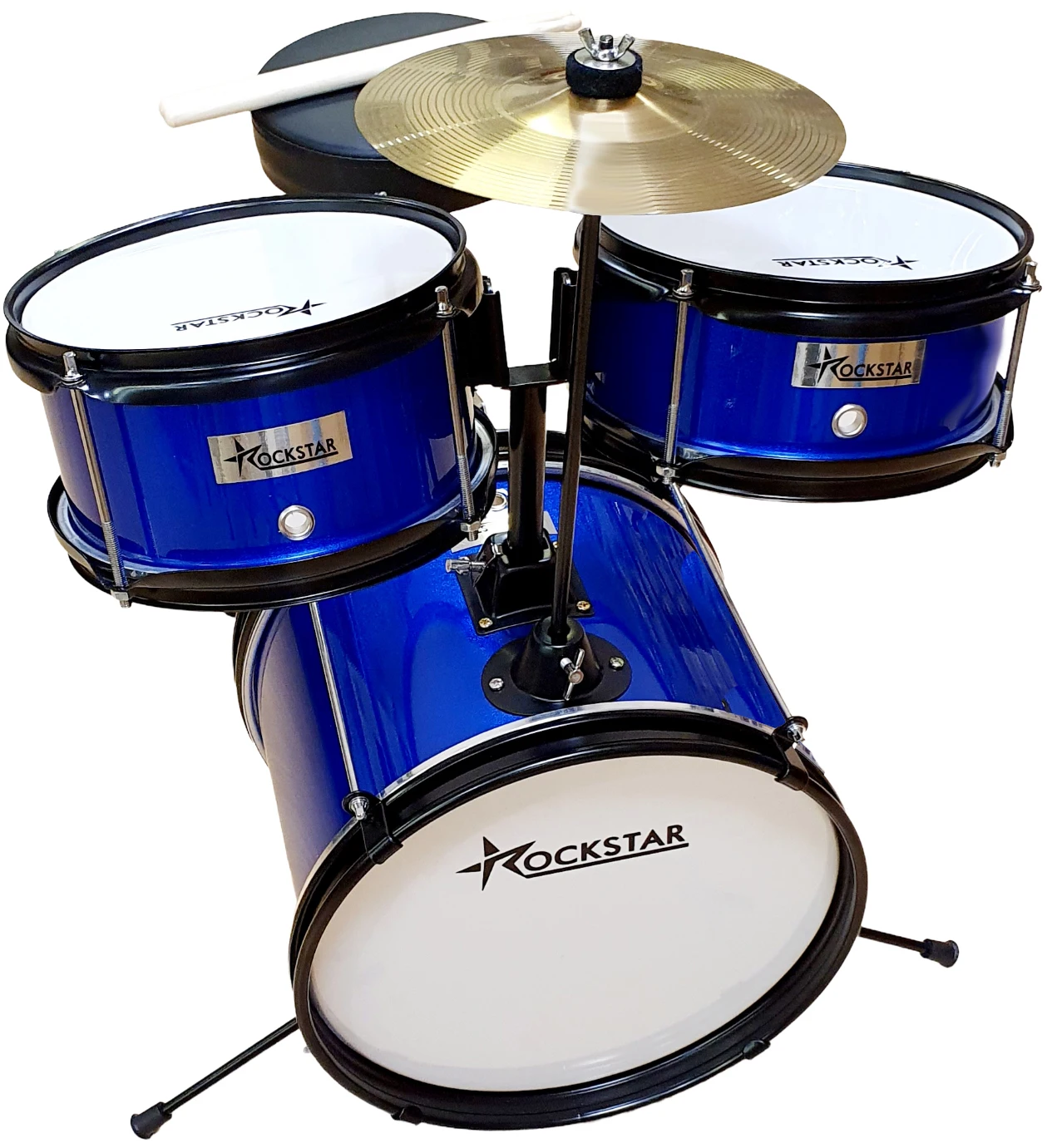 ROCKSTAR MUSIC-children's drums JDS1043B-tunable Musical instrument with bass drum Pedal, stool and drumsticks-exceptional sound quality. Dimension: 50cm wide, 90cm Bottom, 75cm high #7