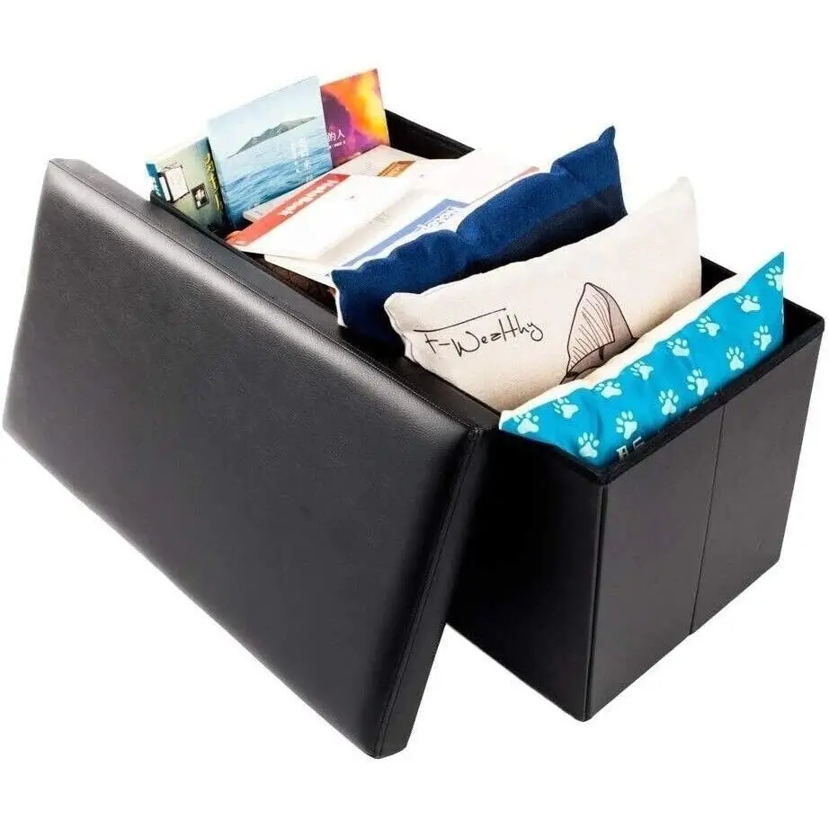 Maxia Market trunk Puff stool Ottoman storage bank with lid storage folding box seat storage bench