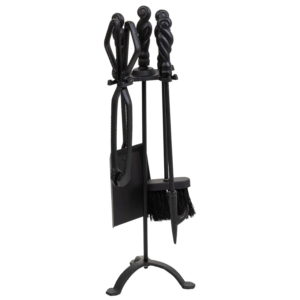 WANDERLUST DECO Set de Herramientas para Chimenea de Metal Negro - Mantén Tu Chimenea en Buen Estado
