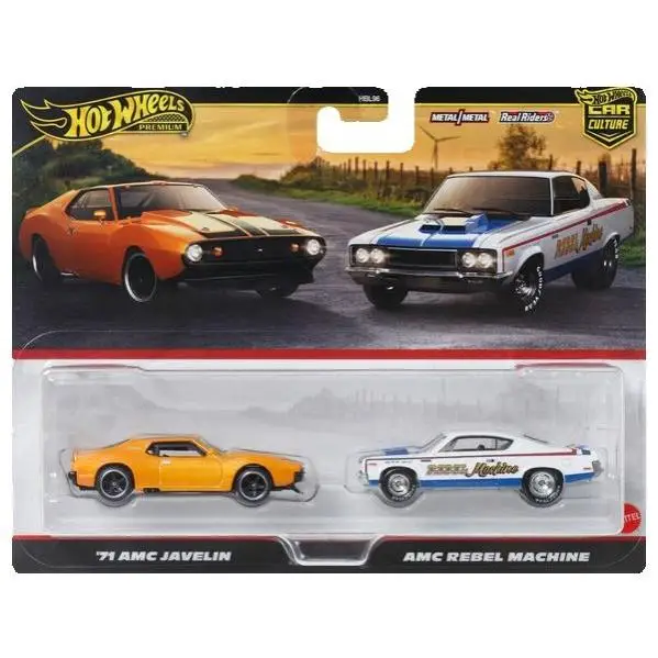 Hot Wheels Premium Pack 2 - Pack Duo '71 AMC Javelin + AMC Rebel Machine