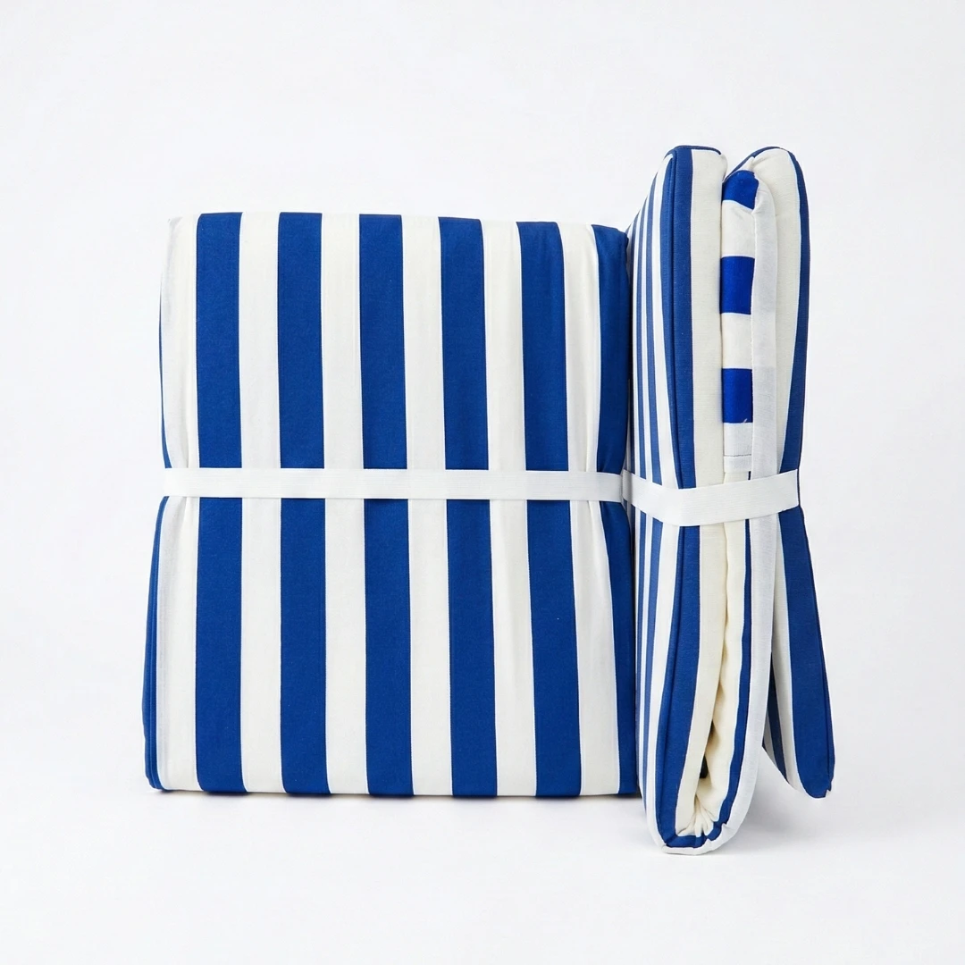 PIND Cojín Tumbona 180x50 cm - Cojín Colchoneta para Tumbona Playa/Jardín – Espuma Confort, Plegable y Resistente– Diseño Rayas, Súper Cómoda y Fácil de Guardar