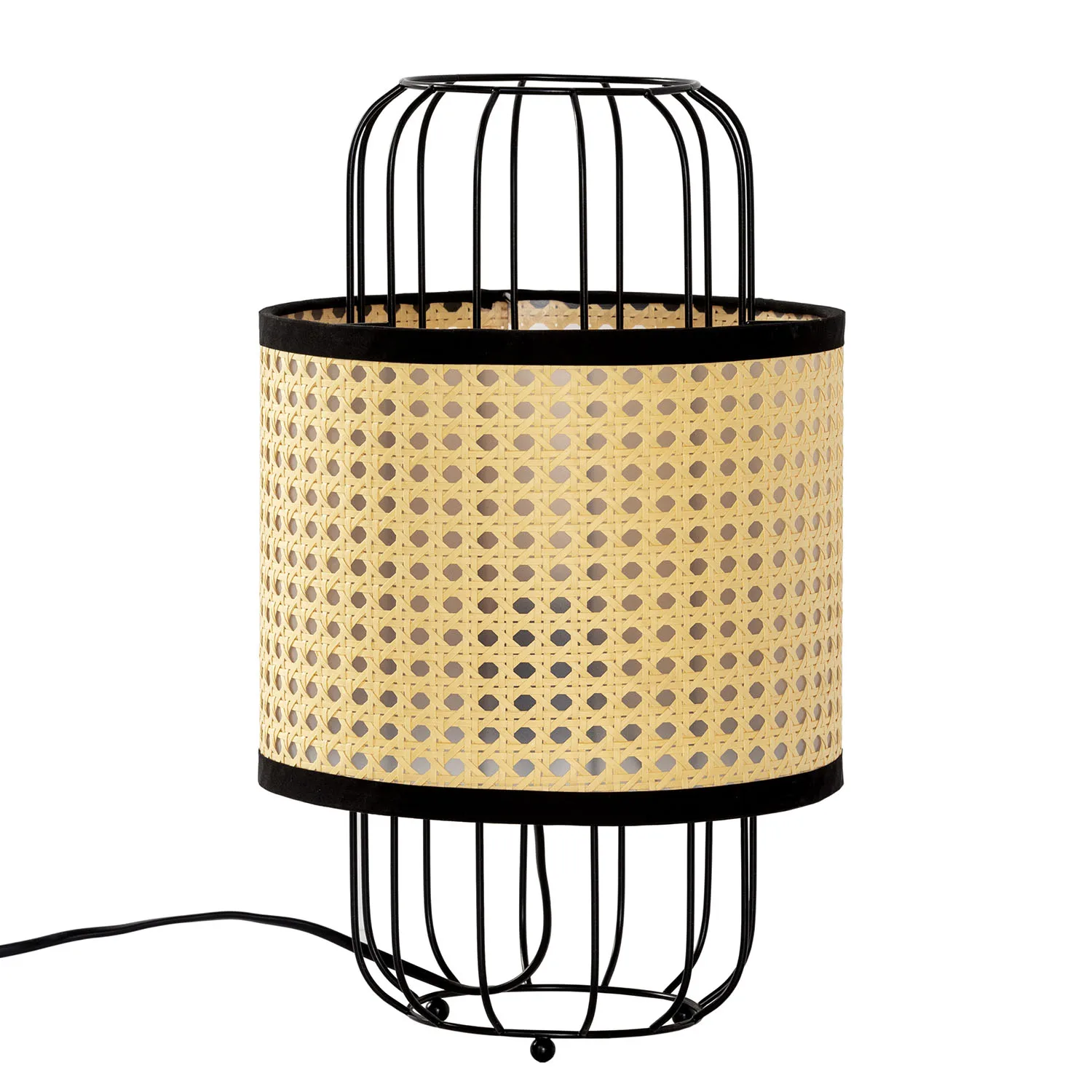 VS Sale-Stock-Nozomi 23x23x38cm rattan and metal table lamp