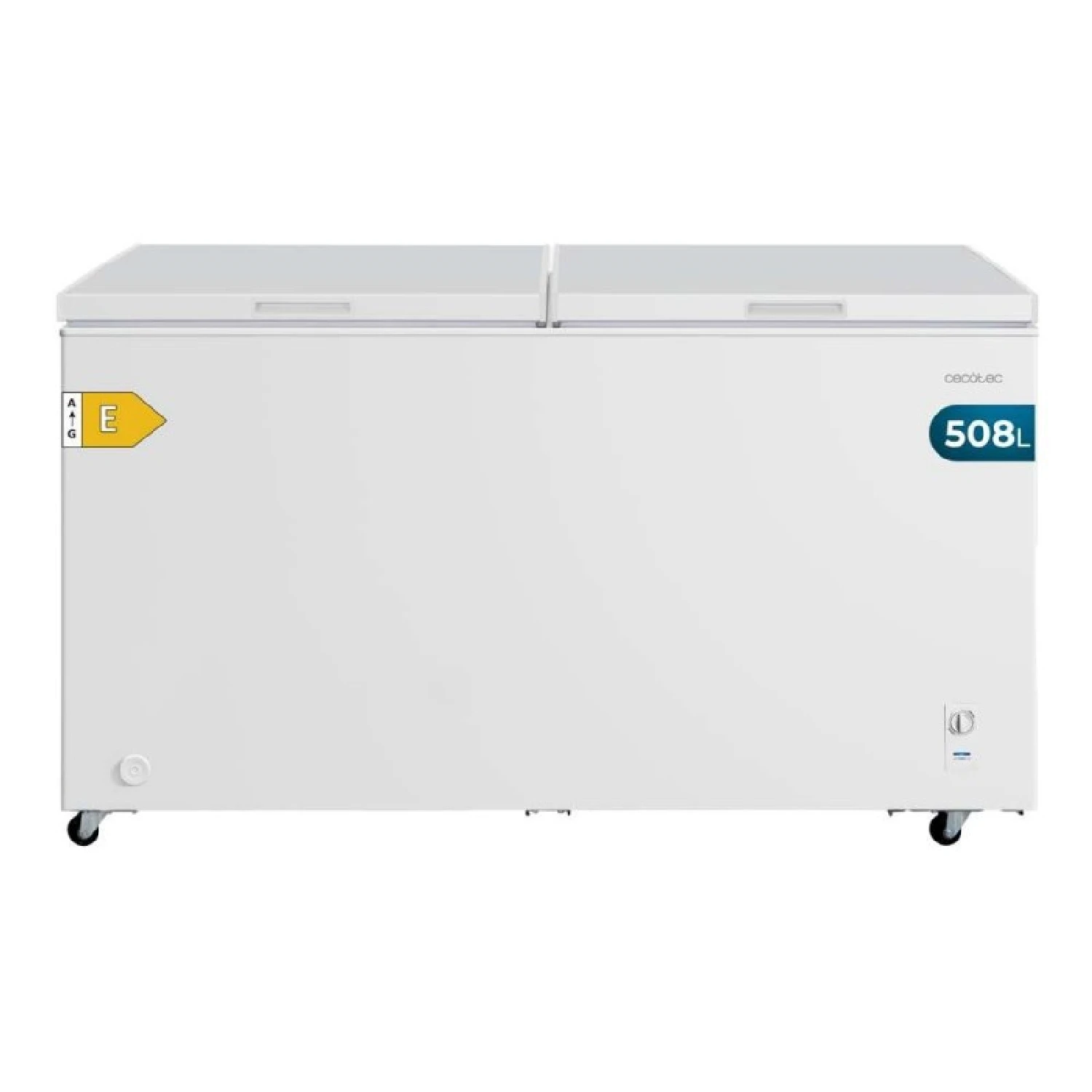Cecotec Congelador Horizontal 508L Doble Puerta Bolero CoolMarket Chest Duo 508M White E. UltraContact D-Cool, Ruedas EasyMove