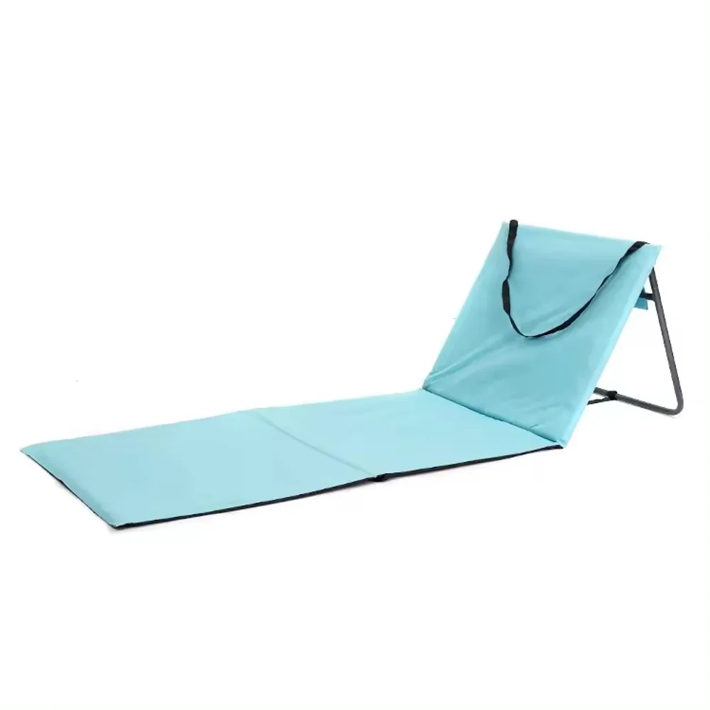 Esterilla de Playa y Piscina Acolchada, Esterilla Reclinable Plegable Tubo Acero y Tela Oxford 156 x 53 x 0.2 cm, Tumbona Silla Ligero Portátil con respaldo integrado para Playa Piscina Camping ....