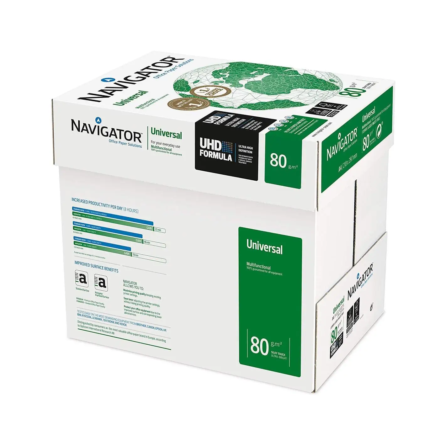 Mediawave Store NAVIGATOR Pack 5x Risme di carta formato A4 500 fogli da 80g Universal Copy