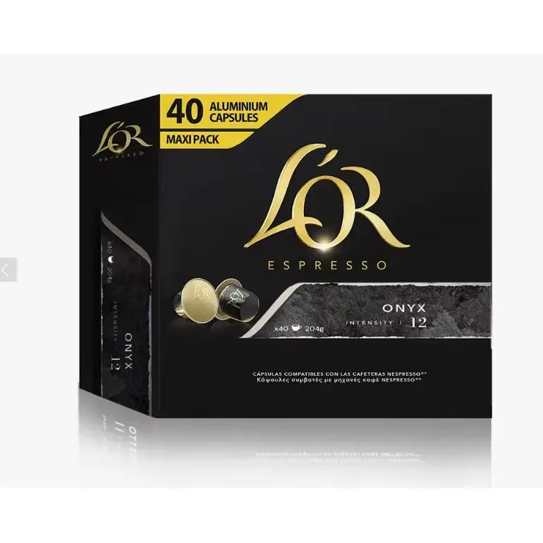 Onyx l'or coffee capsules 40 units maxi pack compatible with nespresso - made in spain