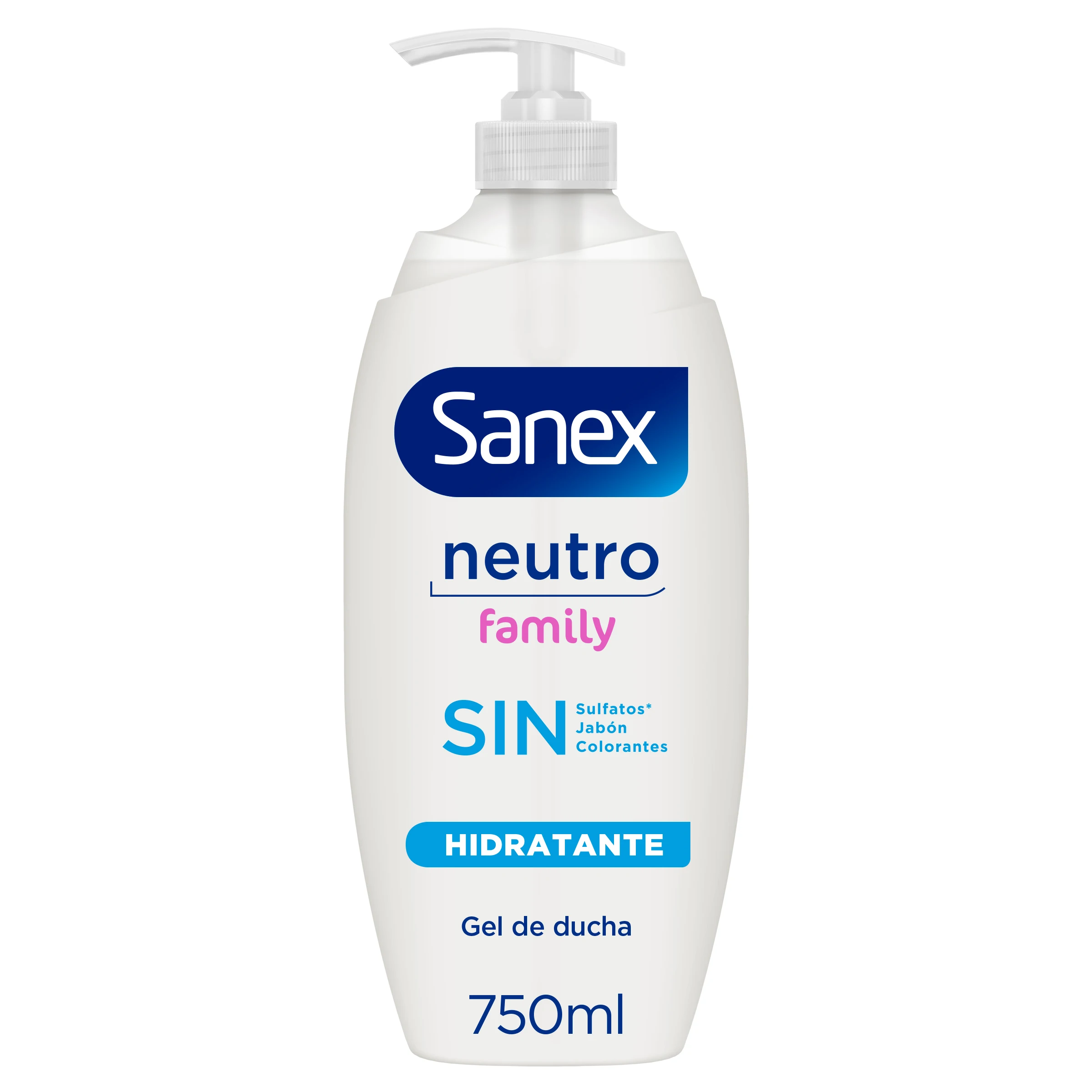 Sanex shower Gel neutral Family Pump 750ml Pack of 3 | Care for the whole Family. Soft care for the skin of the whole family.