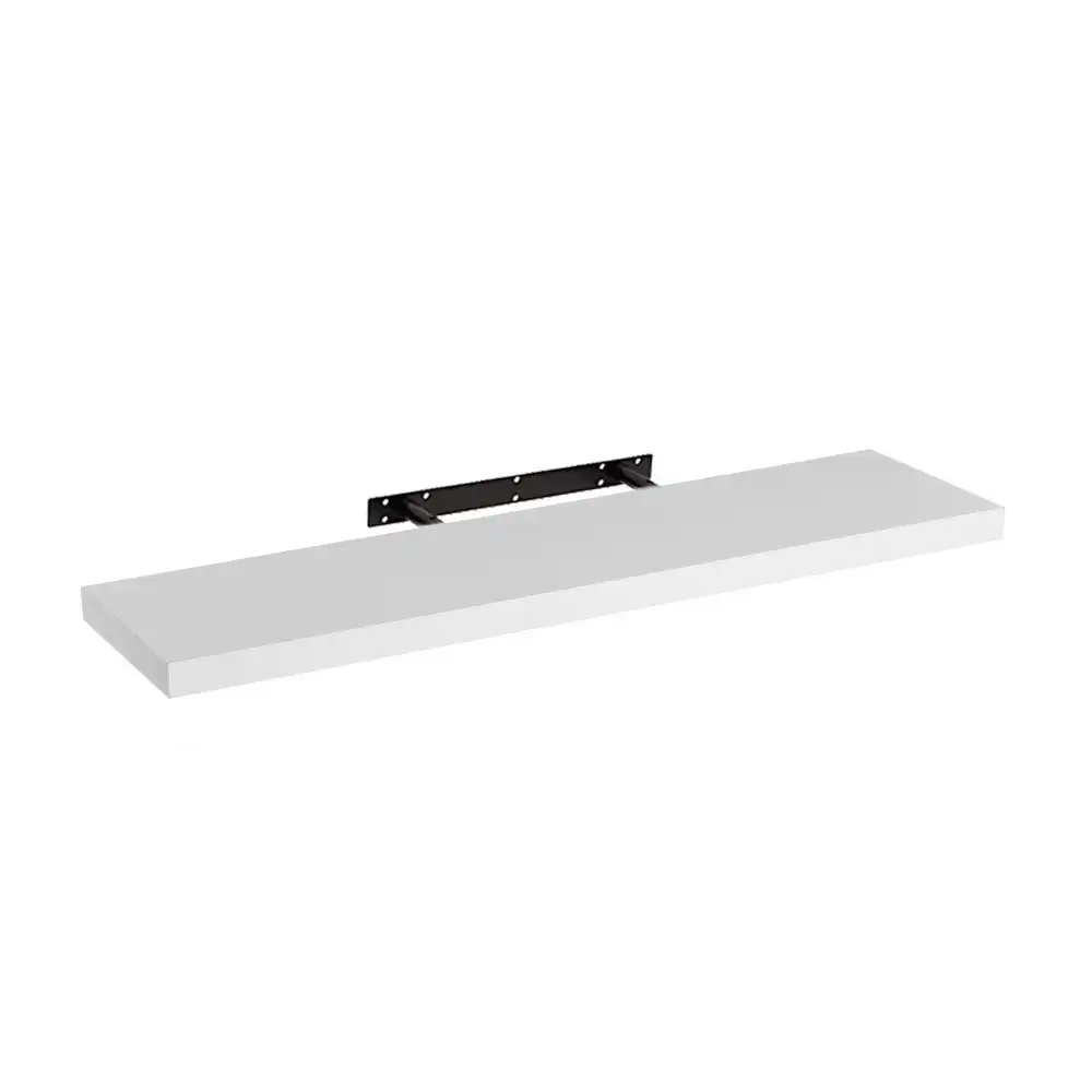 Lola Home Estante de pared flotante de madera MDF blanco de 23x100 cm