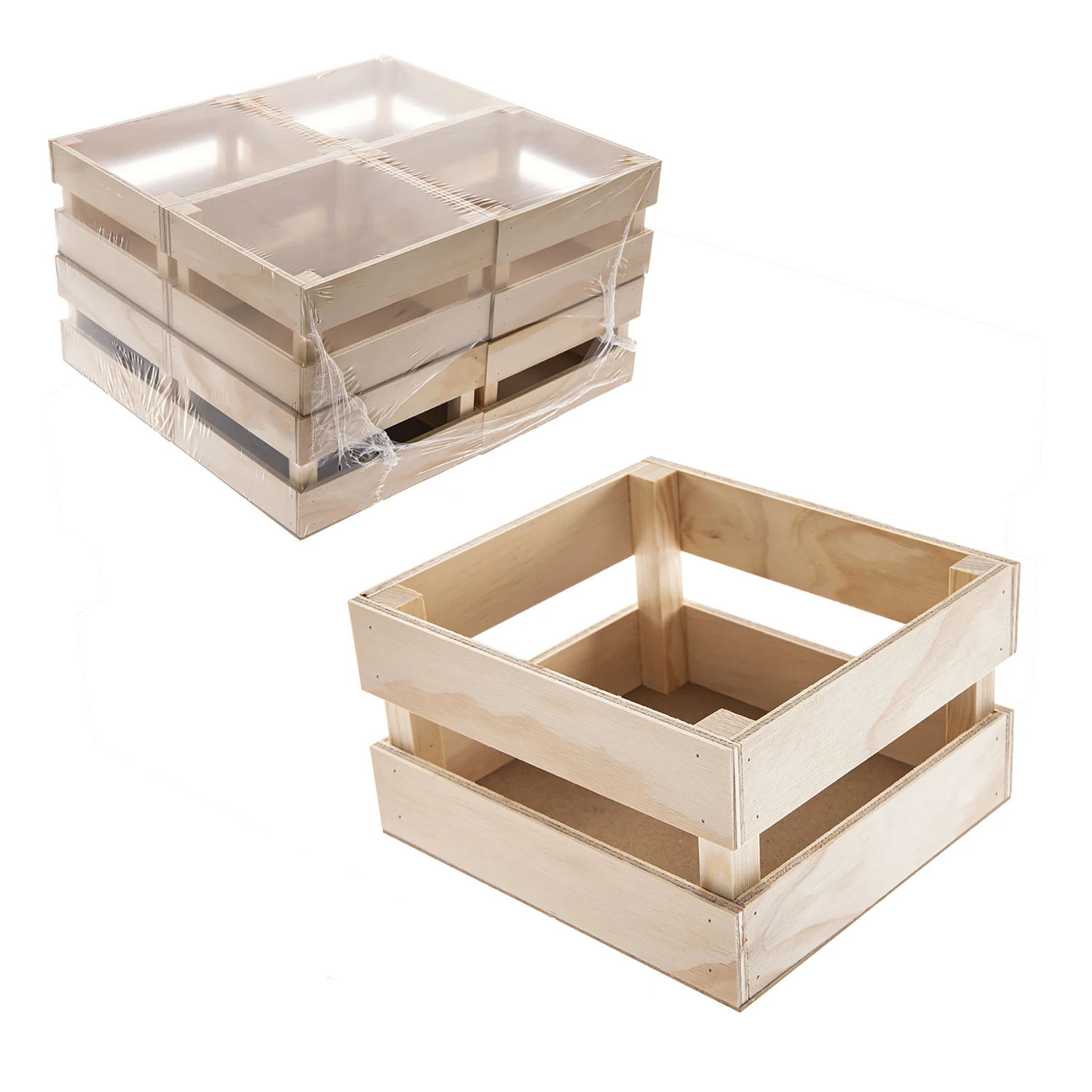 Cajas de Madera Natural Rectangular. Pack de 3, 4 u 8 Caja de Listones de Madera. Cajas de Almacenamiento Para Guardar Objetos o como Adorno y Diseño del Hogar o Jardín. Set de Cajas Decorativas