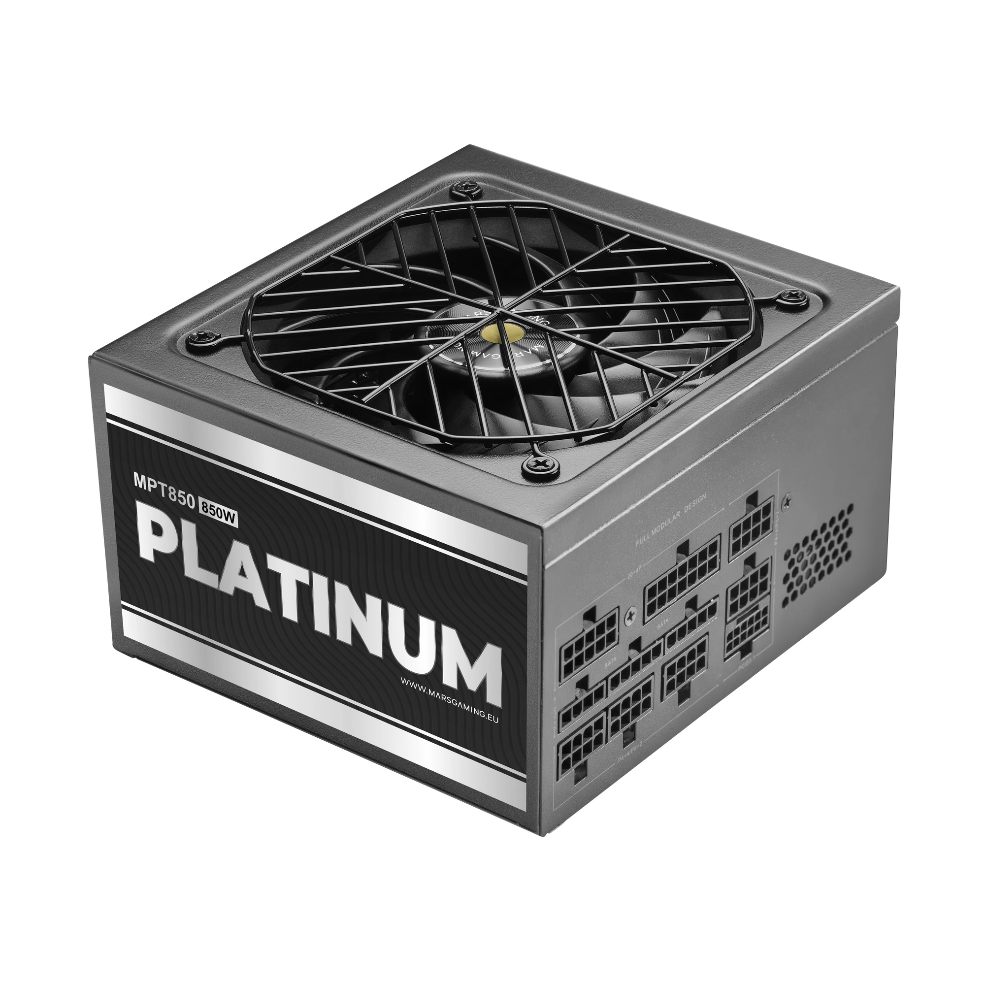 MARS GAMING MPT850 Fuente Alimentación Full Modular 850W 80Plus Platinum, 12 Años Garantía, ATX 3.1 y PCIe 5.1 Ready, 92% Eficiencia, DC-DC LLC SMD, C
