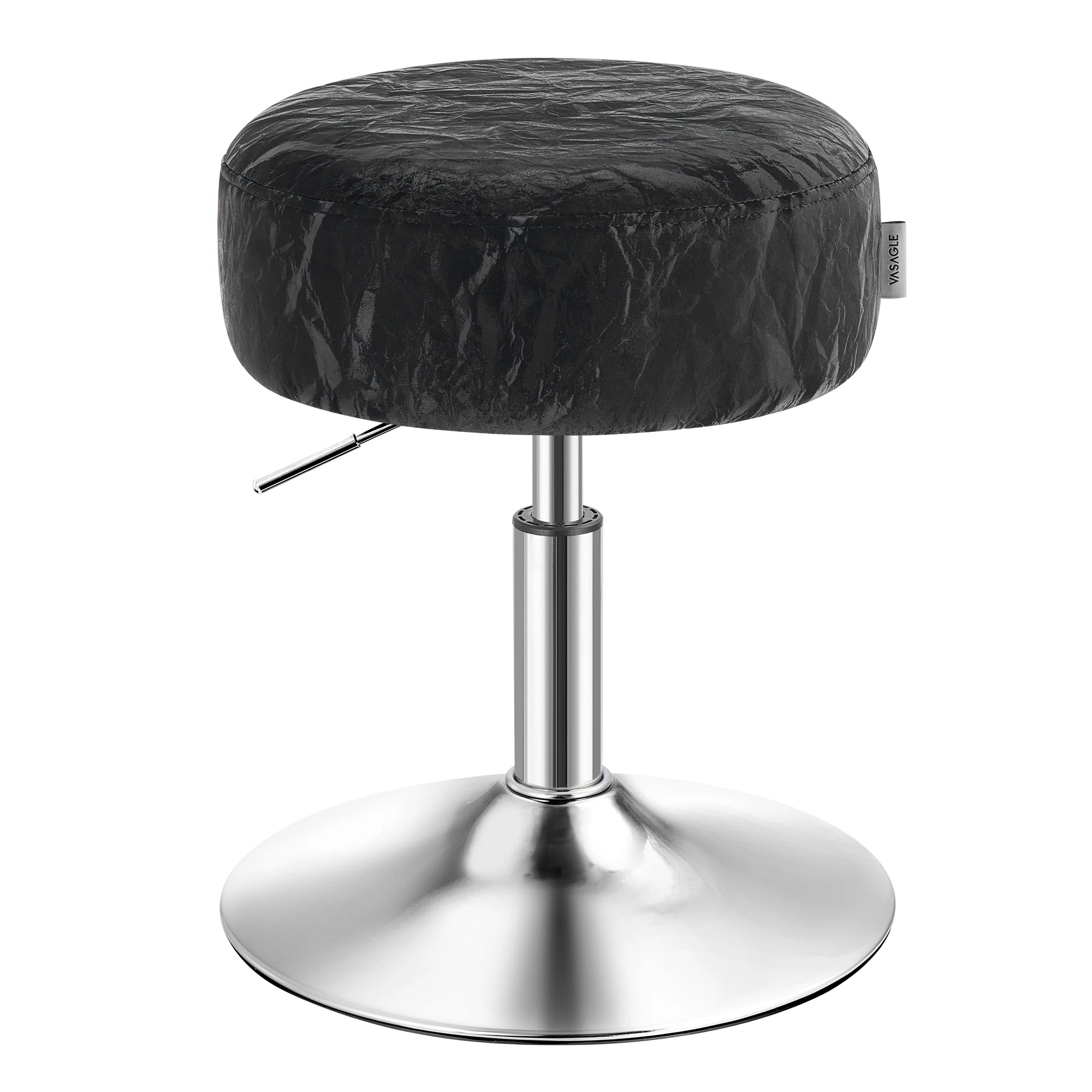 VASAGLE Sgabello per trucco, sedia da trucco, altezza regolabile, 360 ° Girevole, PU, ​​sedile spesso, per camera da letto, cucina, sala da pranzo, moderno, nero inchiostro/rosa gelatina/bianco