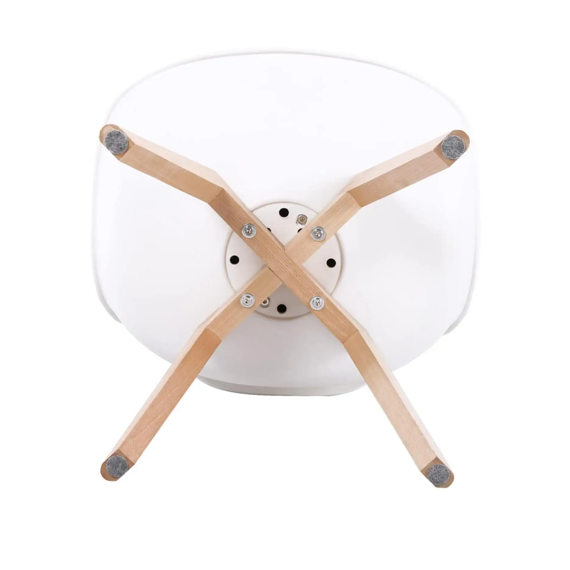 SIRIO Chair White with Faux Leather Cushion and Beech Wood Legs, Iconic Scandinavian Design, Ideal for Dining Room, Office, or Kitchen, Durable and Stylish, Dimensions 81x48x54 cm.