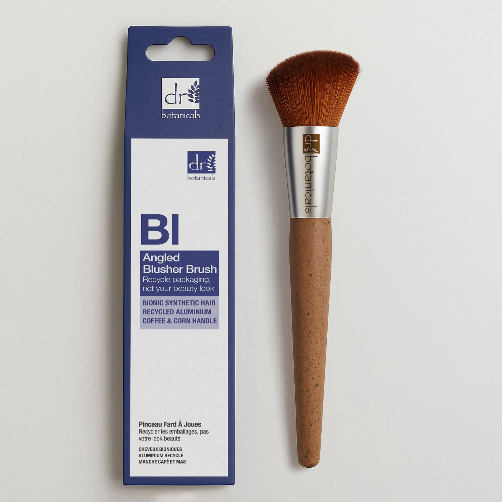 Dr. Botanicals Brocha para Colorete de Café Molido Vegana y Suave para Maquillaje Natural