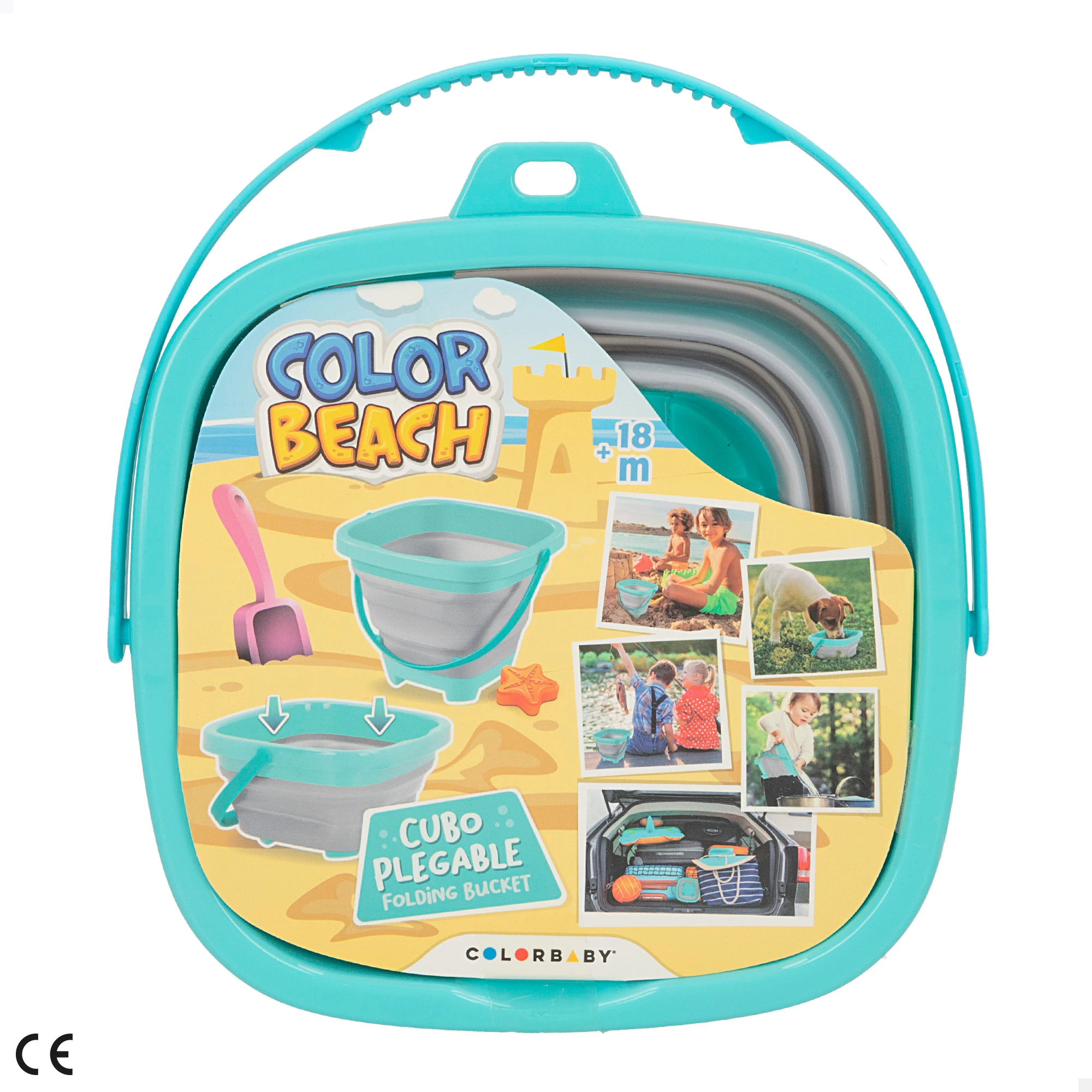 Colorbaby folding beach cube toy holder | + 18m | Measure 19x19x15cm