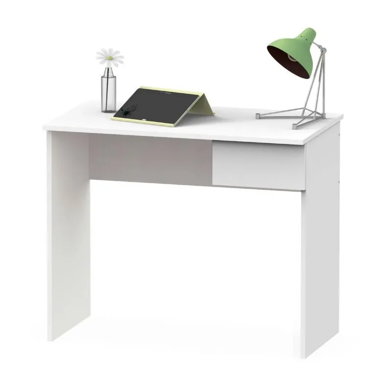 Miroytengo desk with Turin drawer matte white 90x75x50 cm