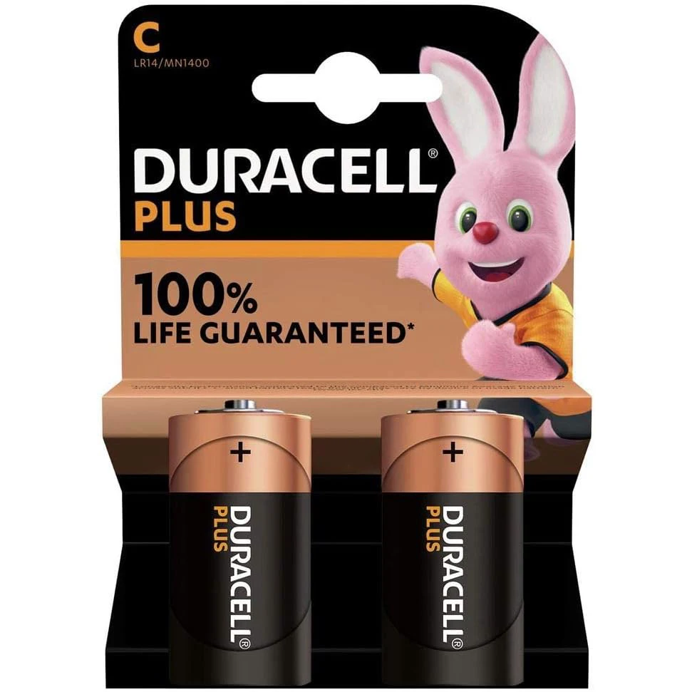 Duracell Pila Alcalina Plus Power C (LR14) K2 (Blíster de 2 Uds.)