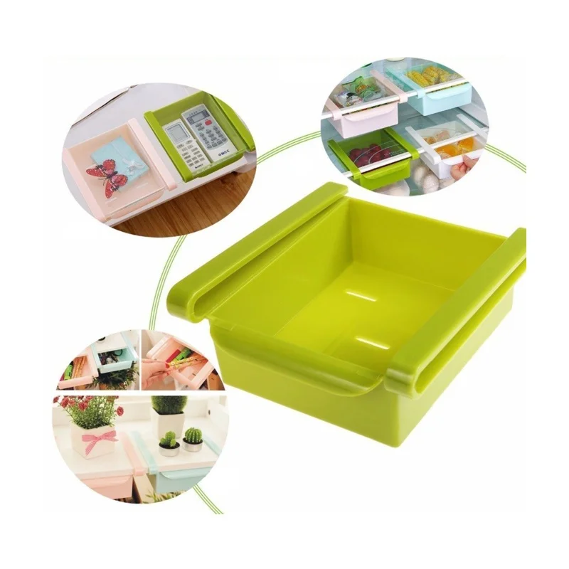 Organizer Refrigerator Tray, Storage Rack for Kitchen, Removable Organizer for Refrigerator, Blue and Green, Randomly Sent color