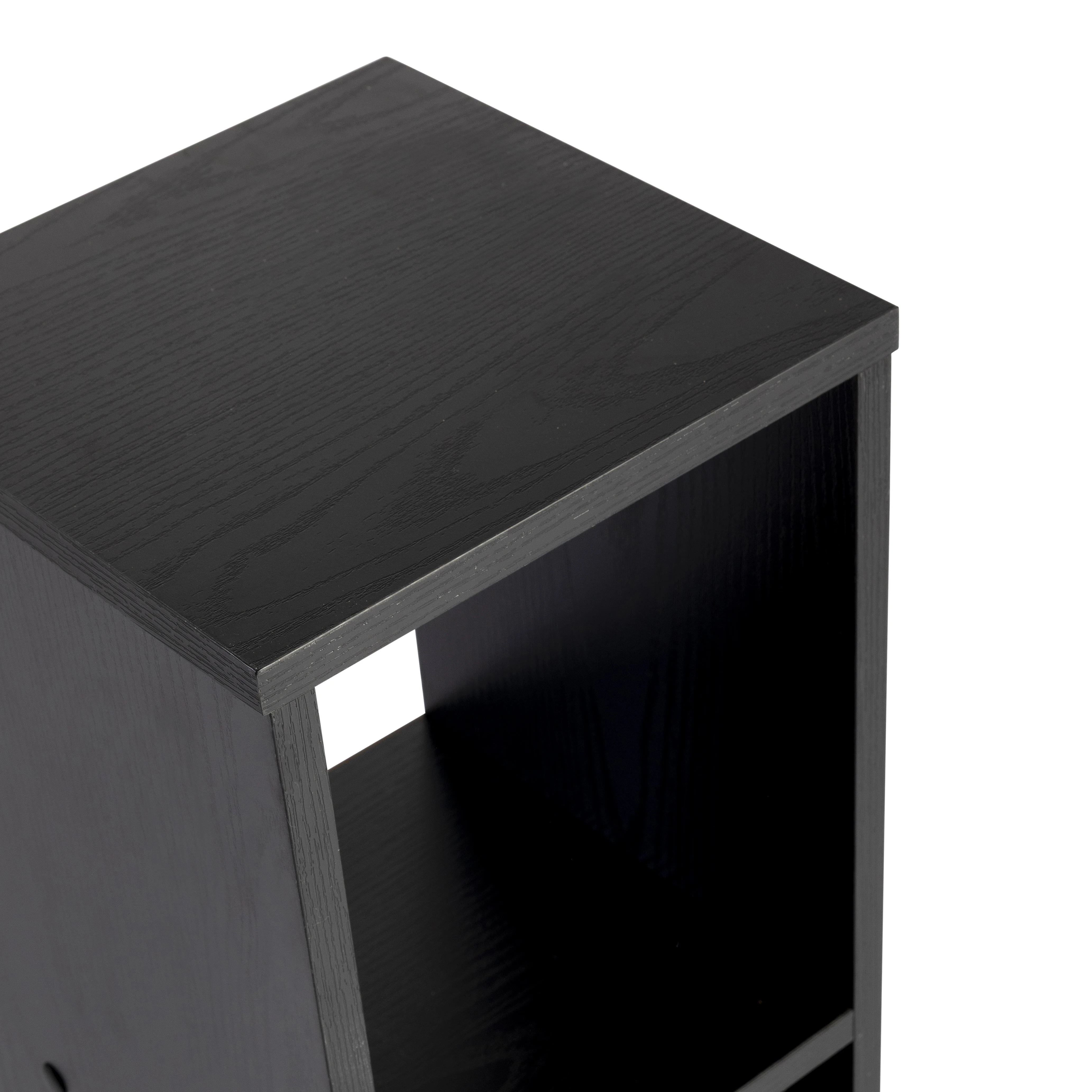 Dupi nightstand with shelf aitana | Compact and versatile design | Open bottom shelf | Strong and durable wood | Easy assembly | 24x24x60cm | Black #5