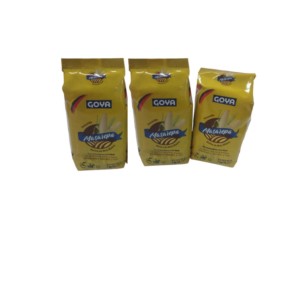 MASAREPA - GOYA - HARINA DE MAIZ BLANCO PRECOCIDA - PACK DE 3 - 1 KG