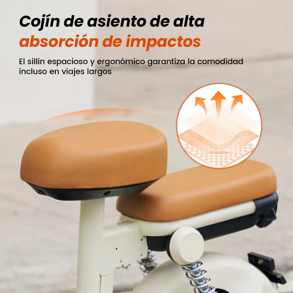 Patinetes Eléctricos iScooter Y16 con Asiento para Adulto 120kg – Potente 1200W – Ruedas 14″ – 48V20Ah – Velocidad Máx. 45km/h – Autonomía 100km 8