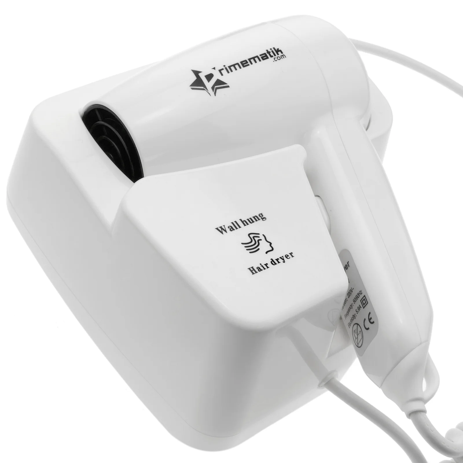 Hotel wall stand hair dryer 1300W 100x180x200mm-primeatik