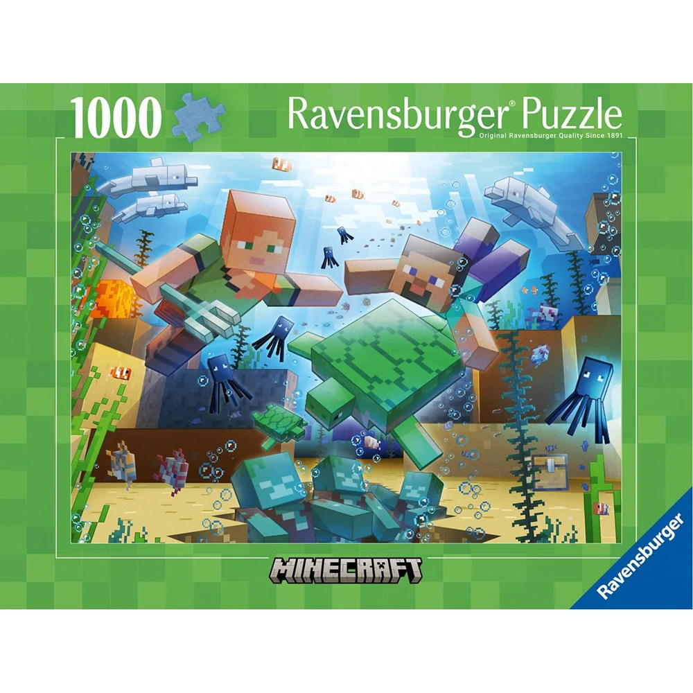 ravensburger - puzzle de 1000 piezas minecraft 12000421