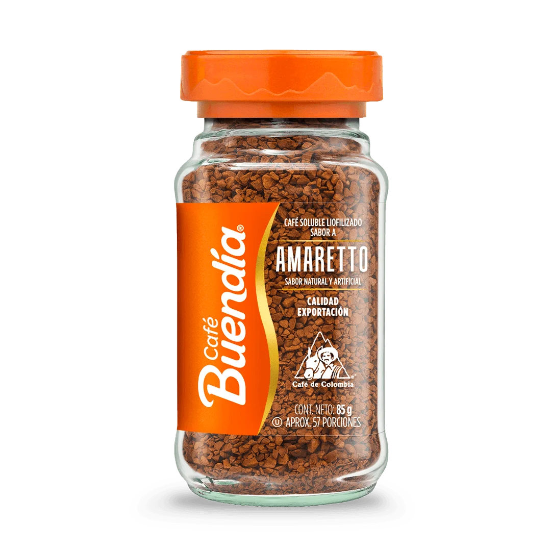 Café Buendia Sabor Amaretto 85 g - Soluble Iiofilizado de Calidad Superior - Qumir