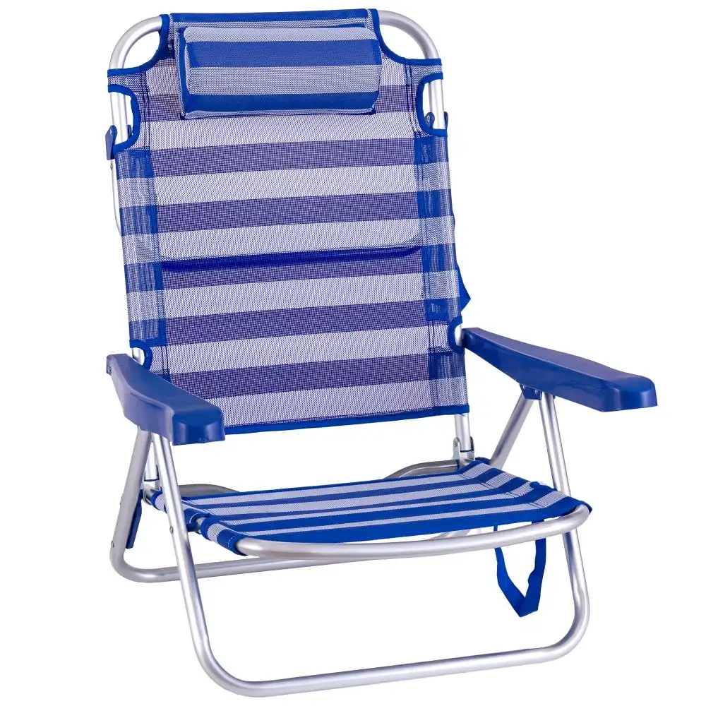 Silla de playa baja con cojín y reclinable 4 posiciones convertible en tumbona Lola Home